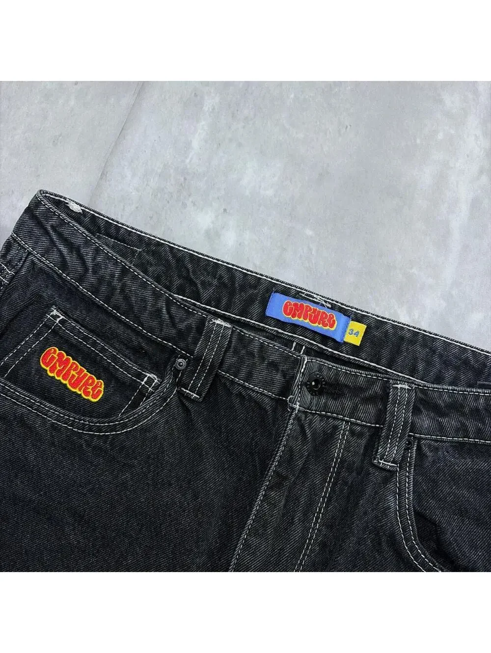 Y2K Black Empyre Grunge Baggy Skater Cargo Denim Jeans